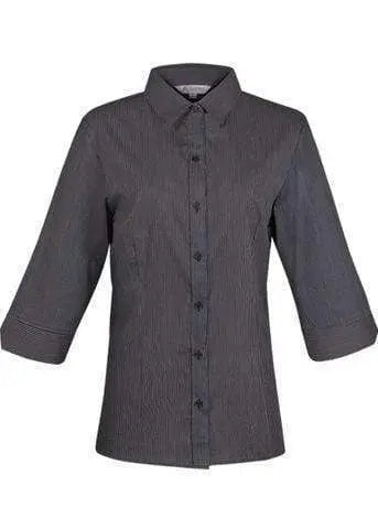 Aussie Pacific Ladies Henley 3/4 Sleeve Shirt 2900T Corporate Wear Aussie Pacific Black/Silver 4